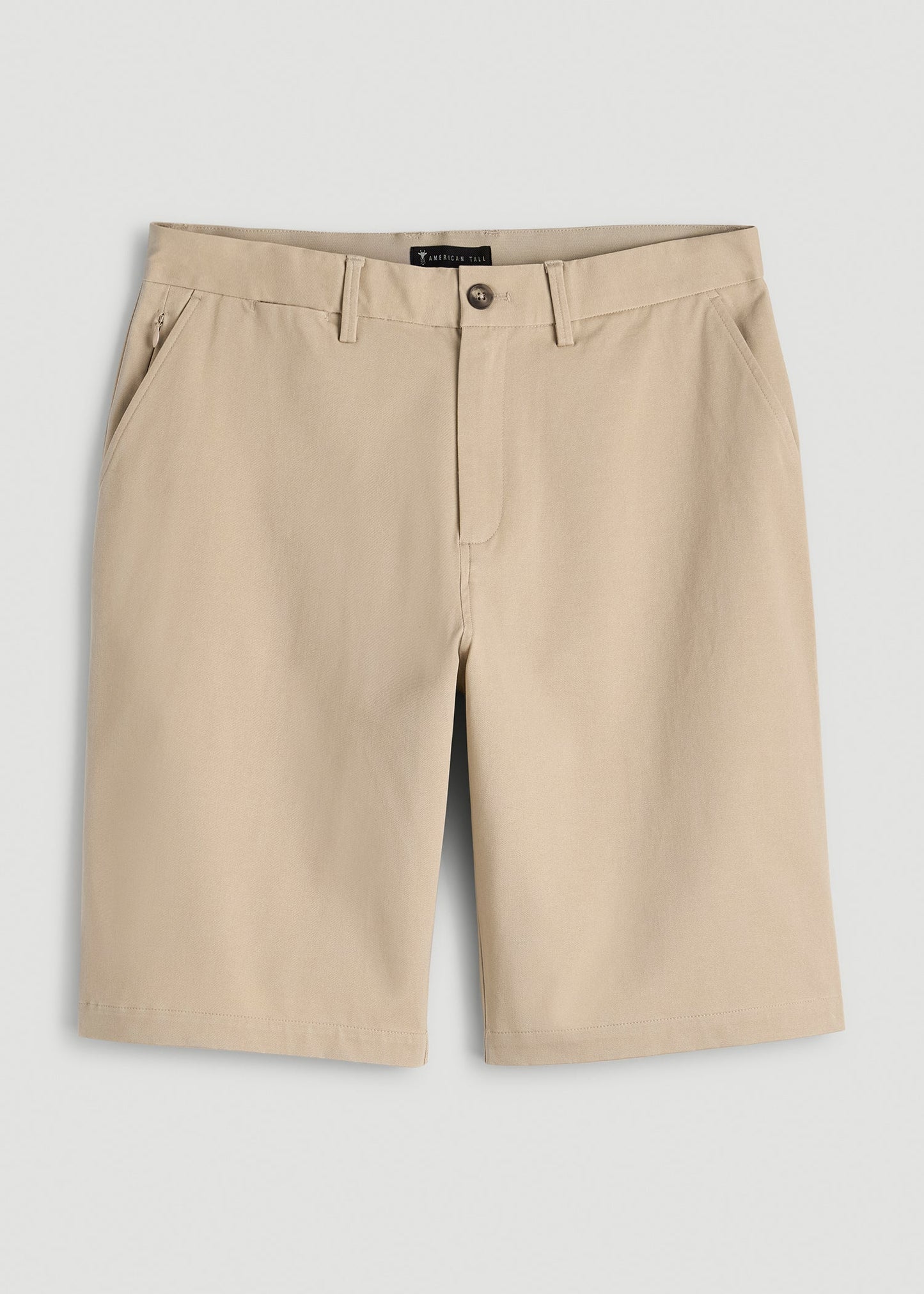 American Tall Men Stretch Commuter Chino Short for Tall Men in Warm Taupe