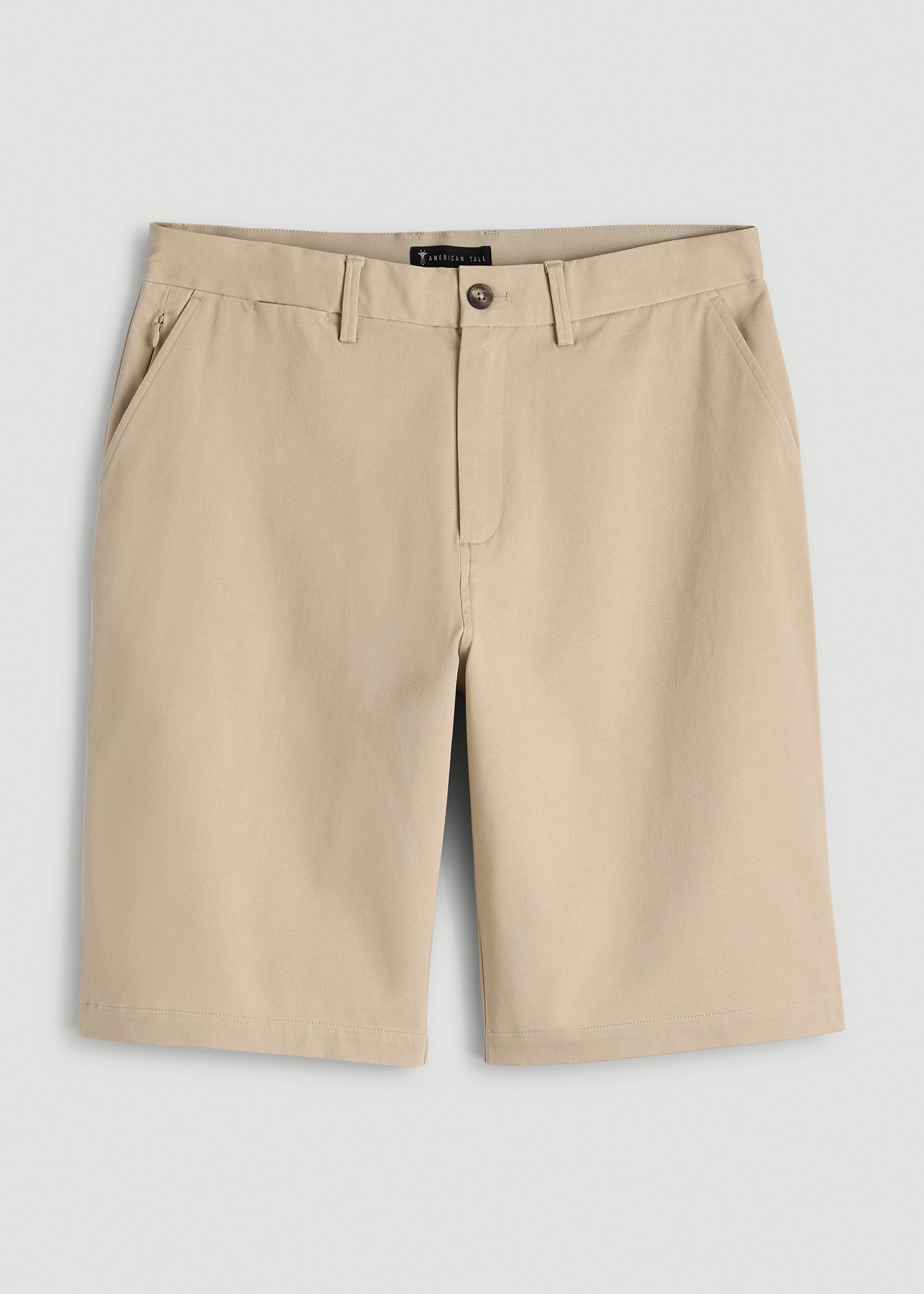 American Tall Men Stretch Commuter Chino Short for Tall Men in Warm Taupe
