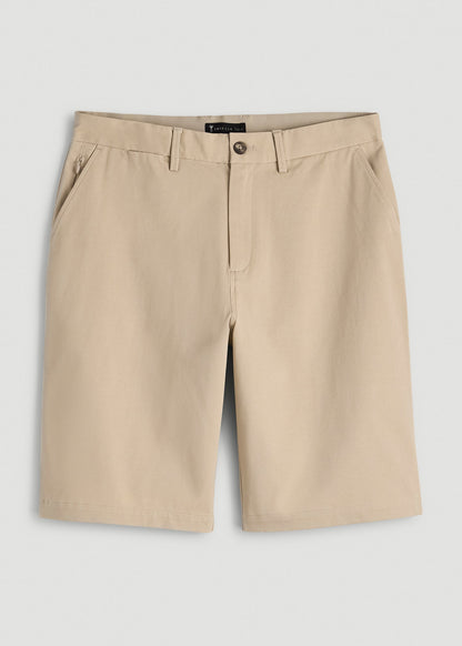 American Tall Men Stretch Commuter Chino Short for Tall Men in Warm Taupe