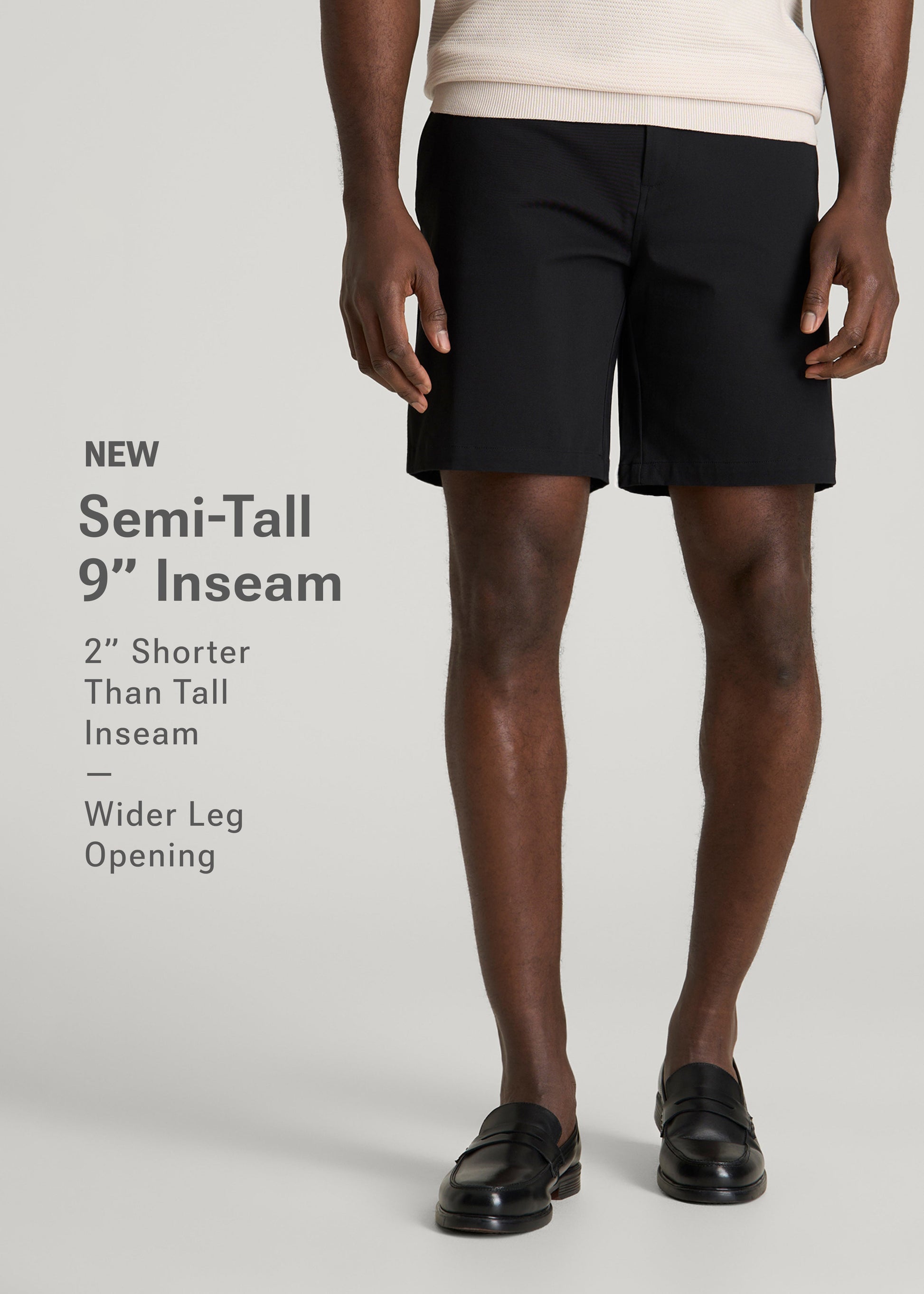American Tall Men Stretch Commuter Chino Short for Tall Men in Black