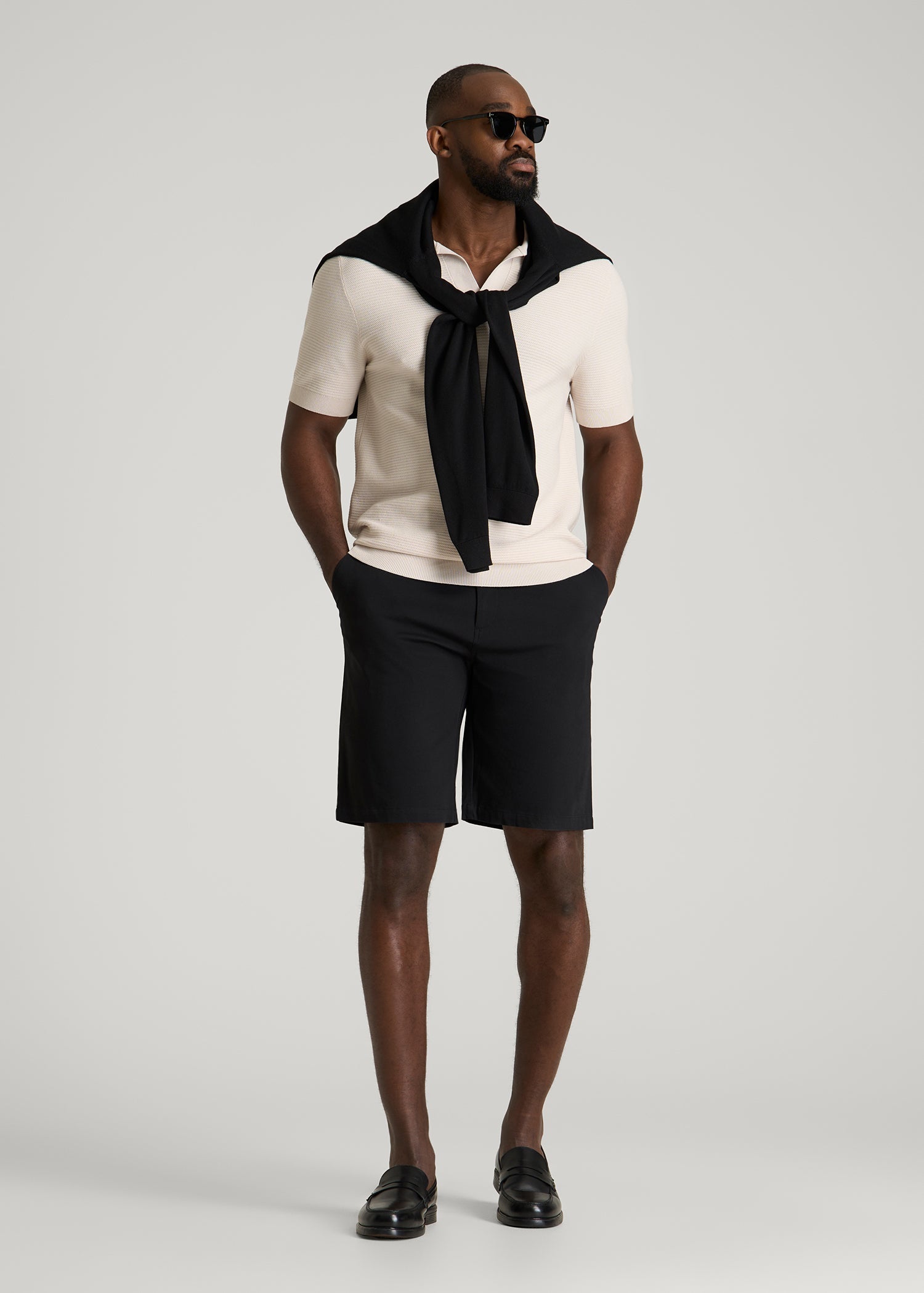 American Tall Men Stretch Commuter Chino Short for Tall Men in Black