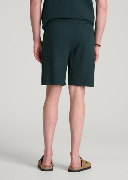 American Tall Men Terry Cotton Pull-On Shorts for Tall Men in Emerald