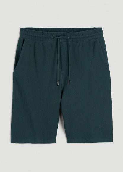 American Tall Men Terry Cotton Pull-On Shorts for Tall Men in Emerald