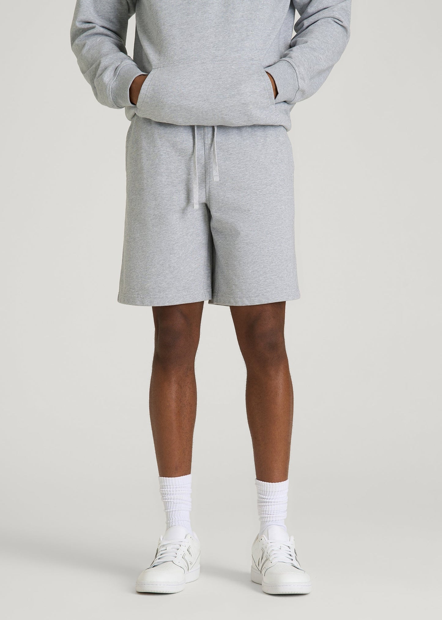 American Tall Men Everyday French Terry Shorts for Tall Men in Grey Mix