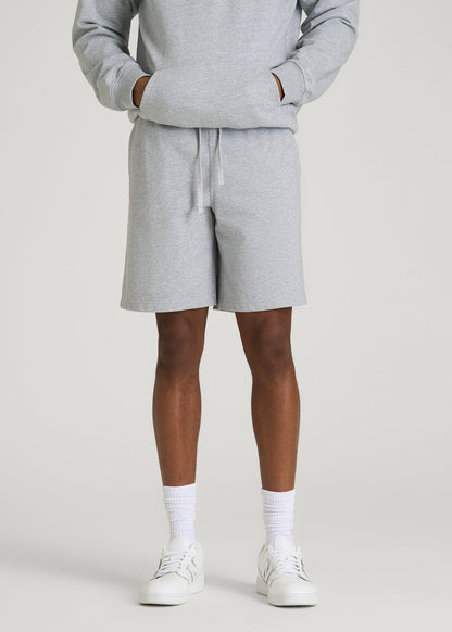 American Tall Men Everyday French Terry Shorts for Tall Men in Grey Mix