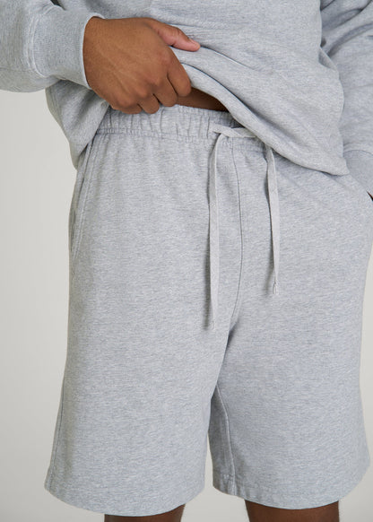 American Tall Men Everyday French Terry Shorts for Tall Men in Grey Mix