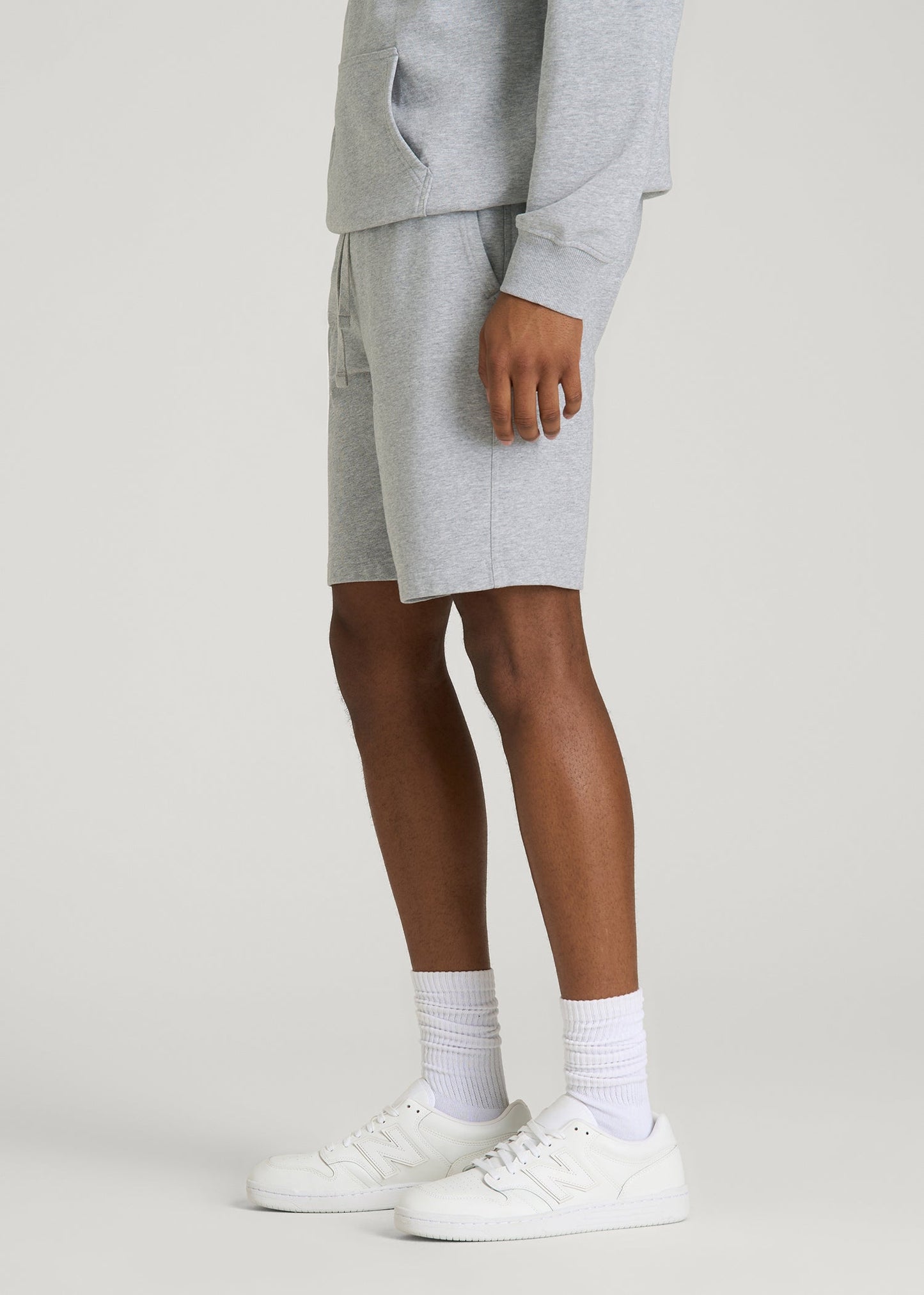 American Tall Men Everyday French Terry Shorts for Tall Men in Grey Mix