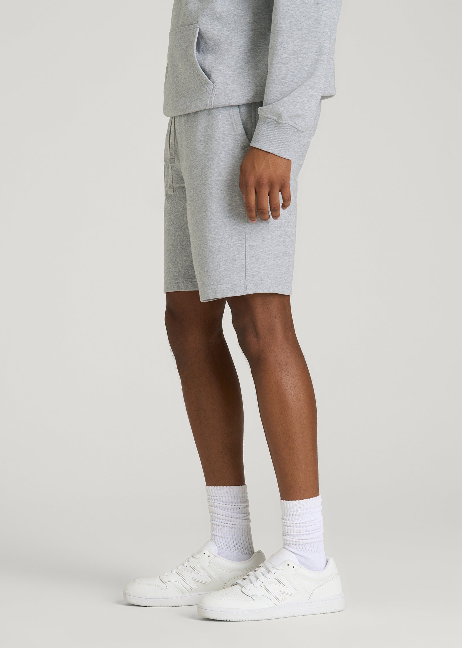 American Tall Men Everyday French Terry Shorts for Tall Men in Grey Mix