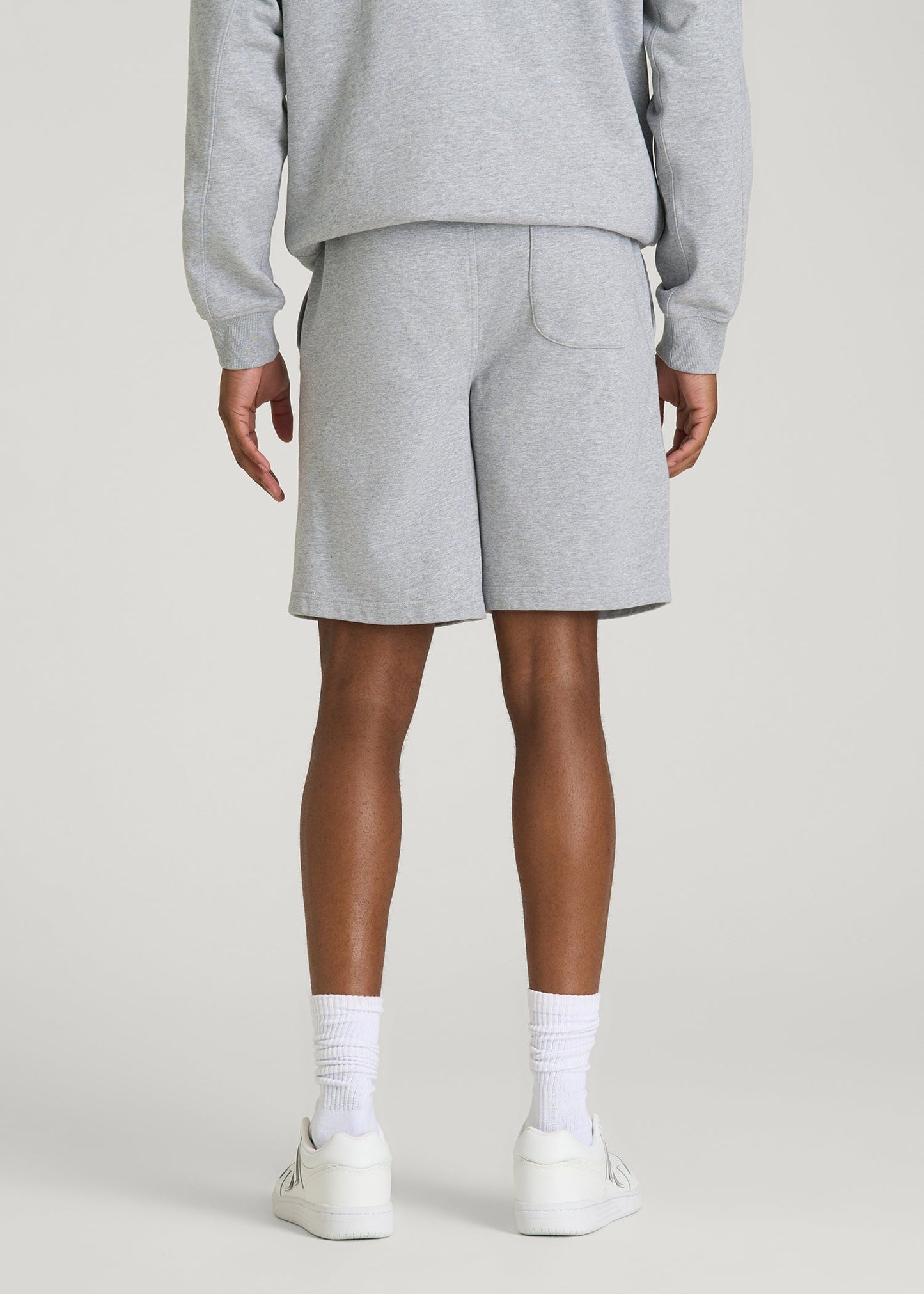 American Tall Men Everyday French Terry Shorts for Tall Men in Grey Mix