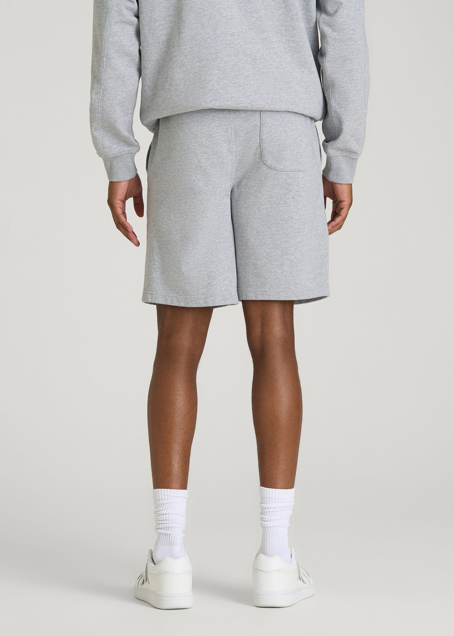 American Tall Men Everyday French Terry Shorts for Tall Men in Grey Mix