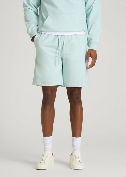 American Tall Men Everyday French Terry Shorts for Tall Men in Opal Blue