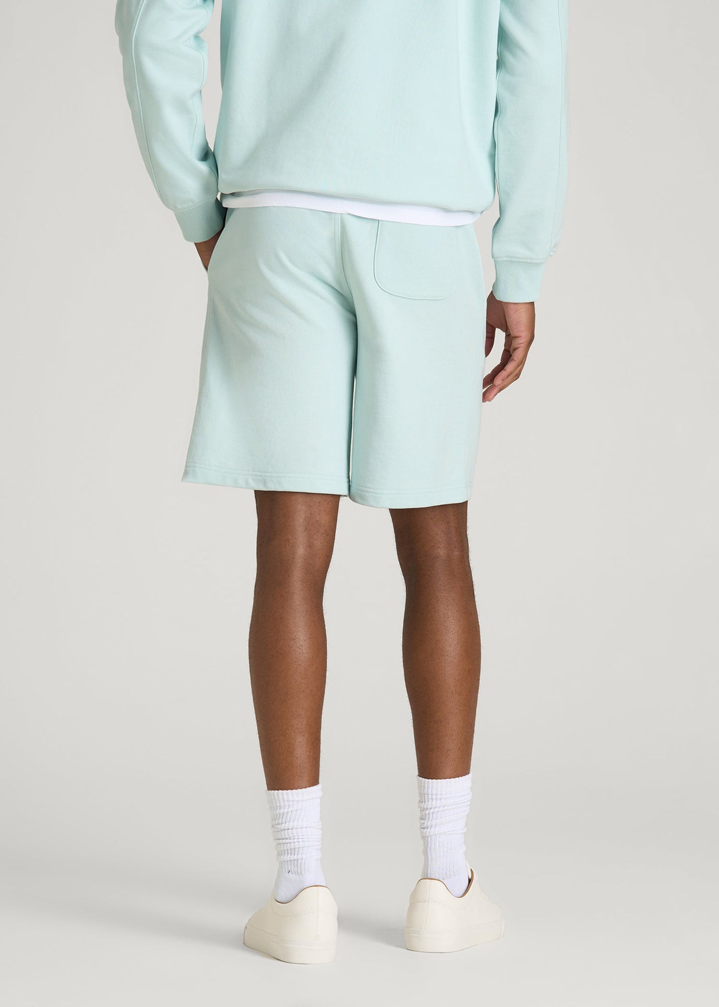 American Tall Men Everyday French Terry Shorts for Tall Men in Opal Blue