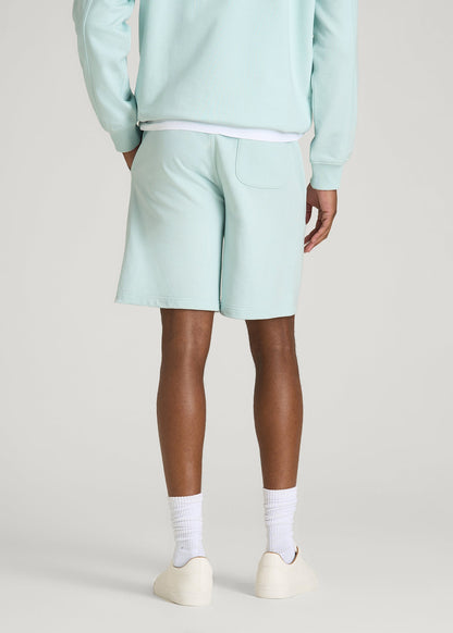 American Tall Men Everyday French Terry Shorts for Tall Men in Opal Blue