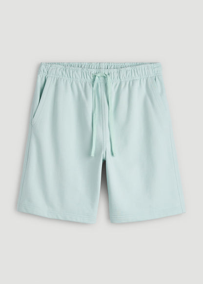 American Tall Men Everyday French Terry Shorts for Tall Men in Opal Blue
