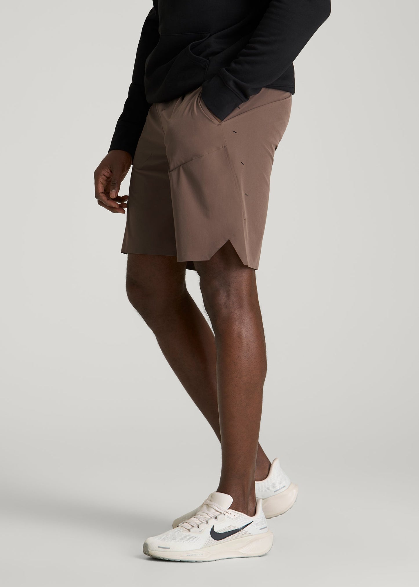 American Tall Men 2-in-1 Featherweight Running Short for Tall Men in Coffee Quartz