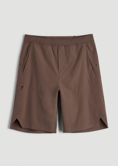 American Tall Men 2-in-1 Featherweight Running Short for Tall Men in Coffee Quartz