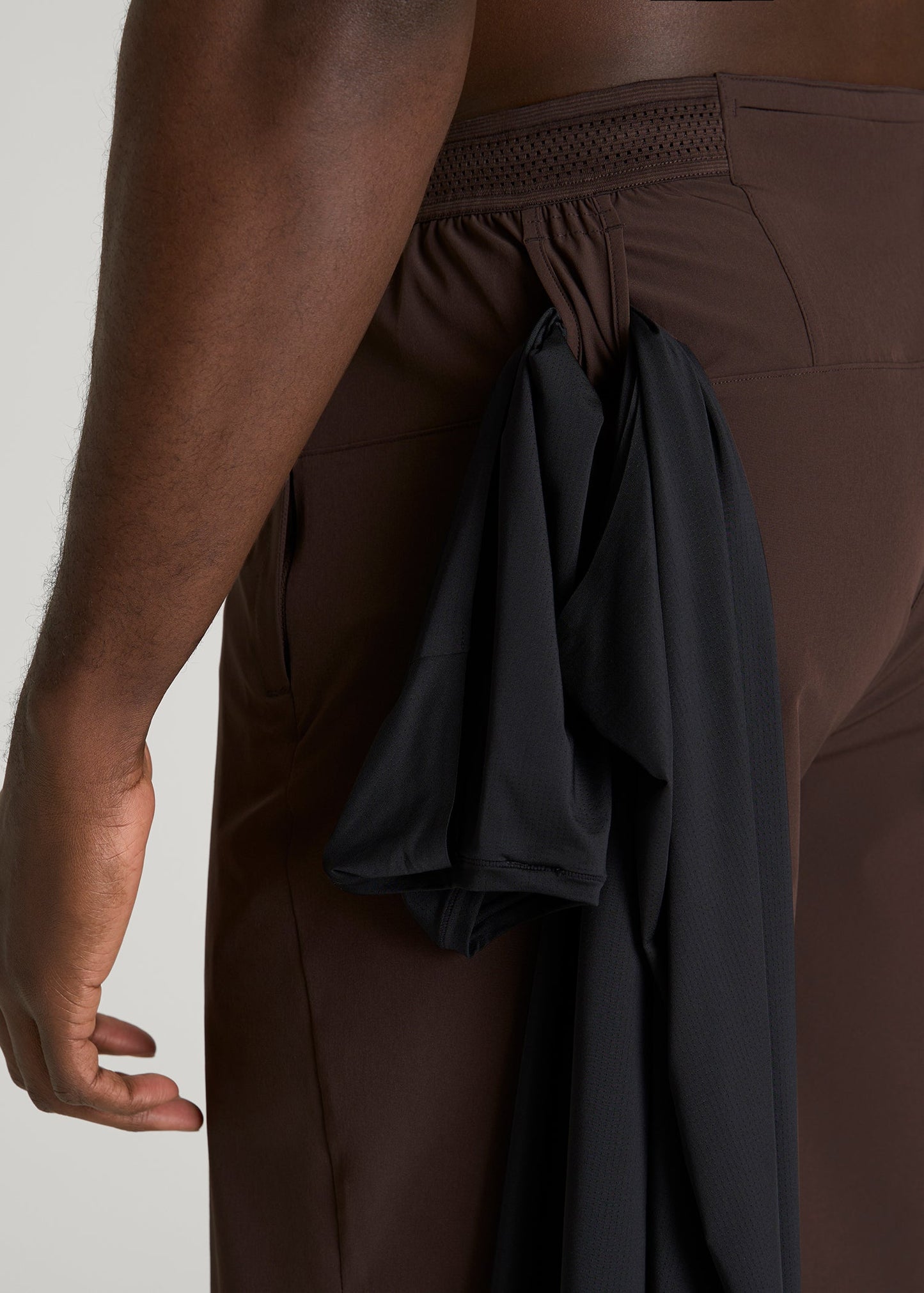 American Tall Men Featherweight Linerless Running Short for Tall Men in Espresso