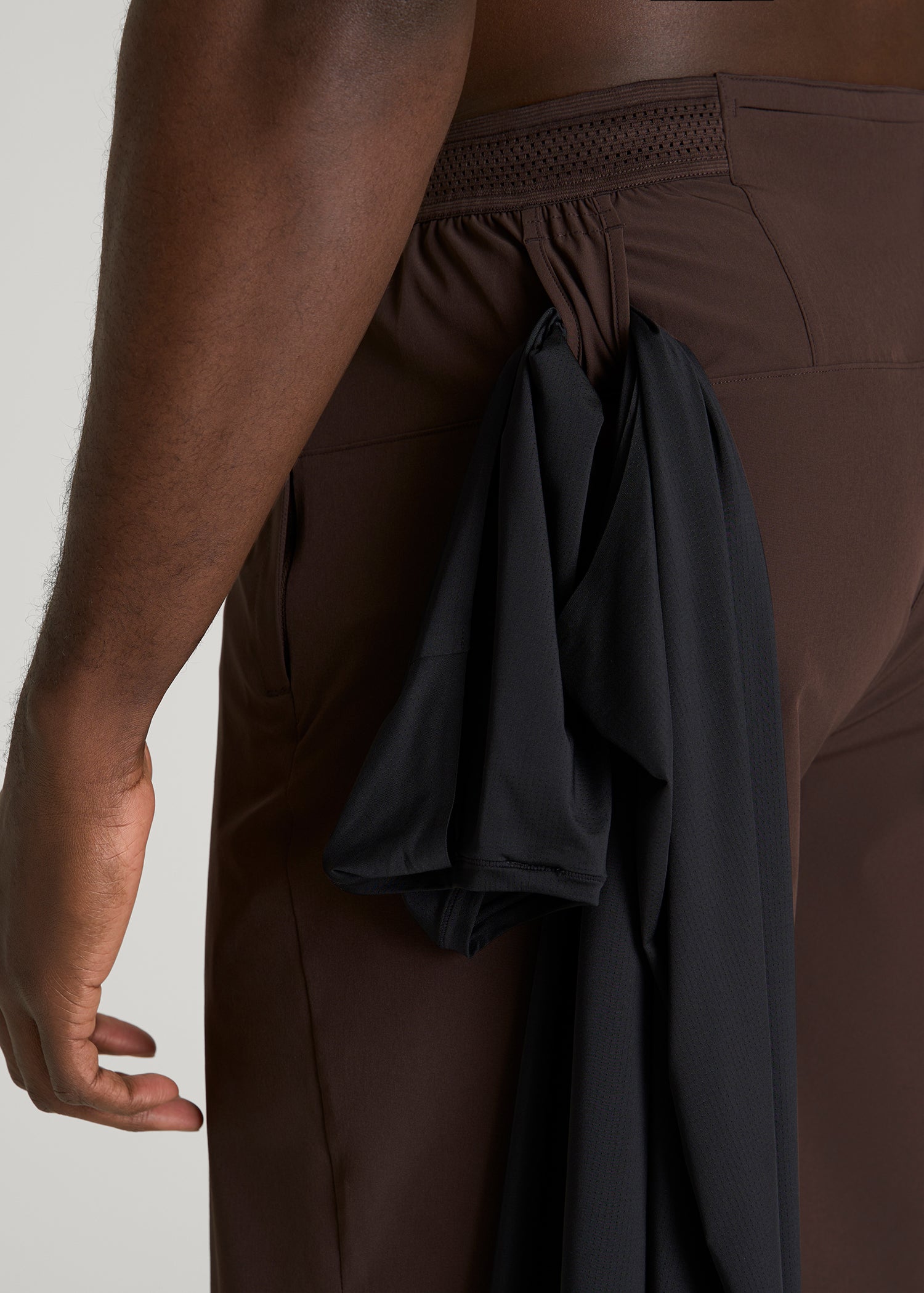American Tall Men Featherweight Linerless Running Short for Tall Men in Espresso