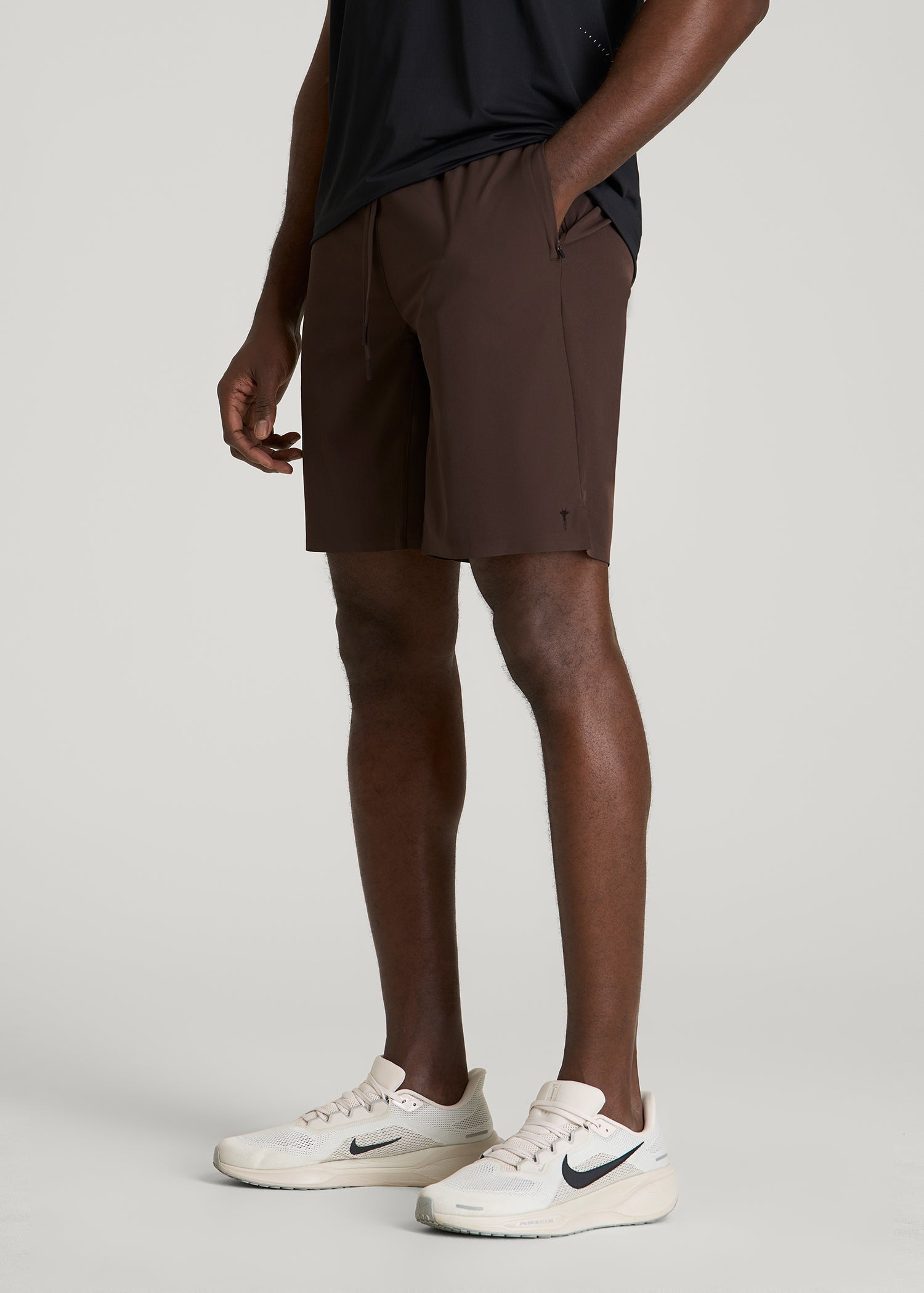 American Tall Men Featherweight Linerless Running Short for Tall Men in Espresso