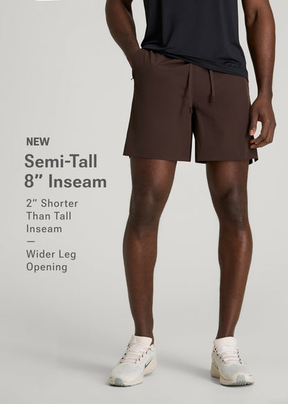 American Tall Men Featherweight Linerless Running Short for Tall Men in Espresso
