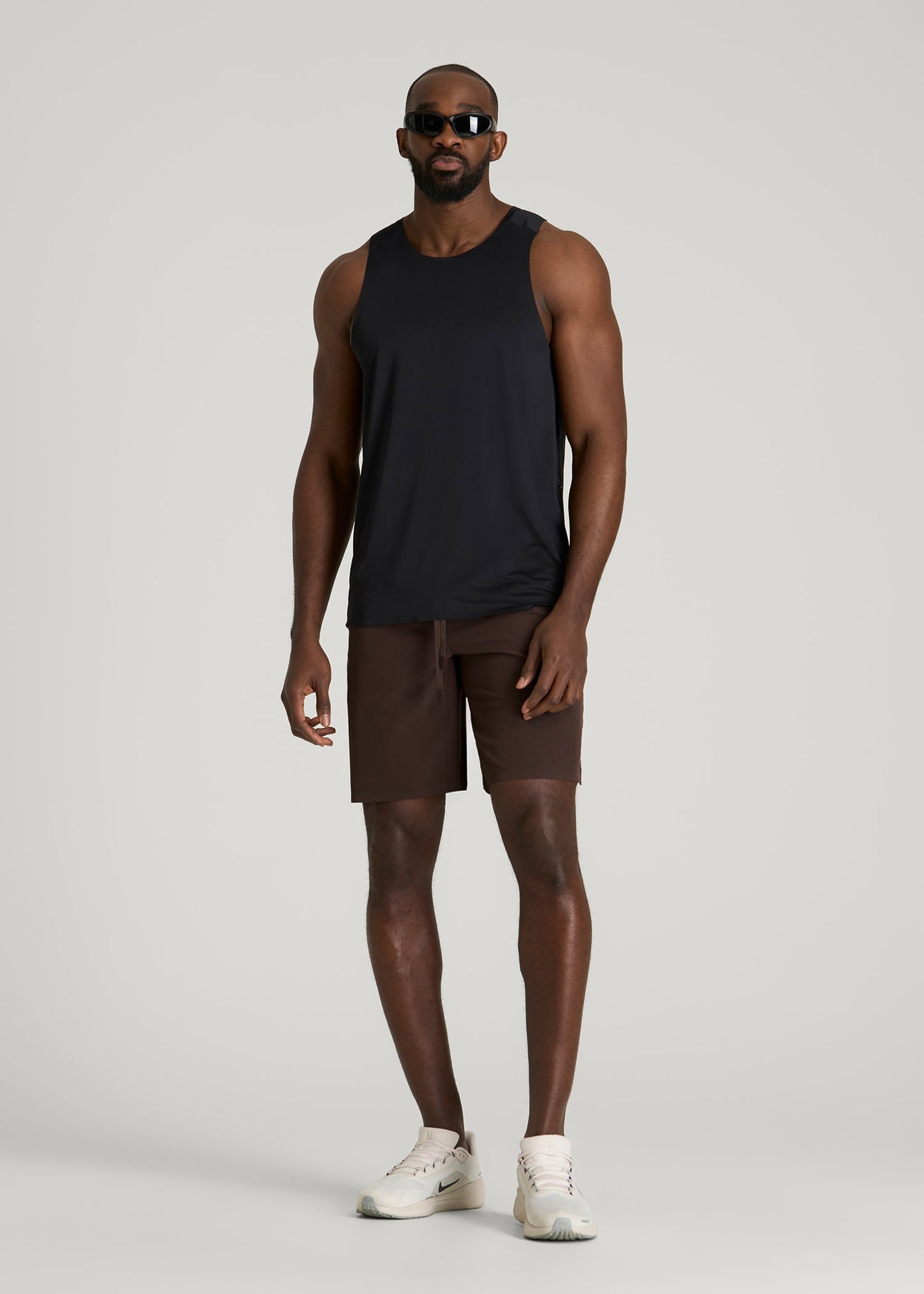 American Tall Men Featherweight Linerless Running Short for Tall Men in Espresso