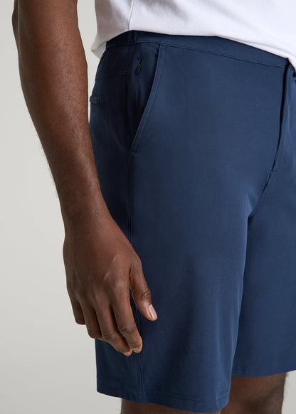 American Tall Men Stretch Hybrid Shorts for Tall Men in Navy Blue