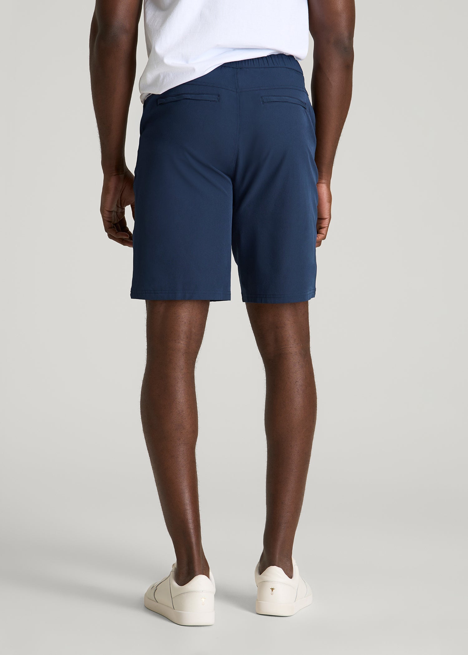 American Tall Men Stretch Hybrid Shorts for Tall Men in Navy Blue