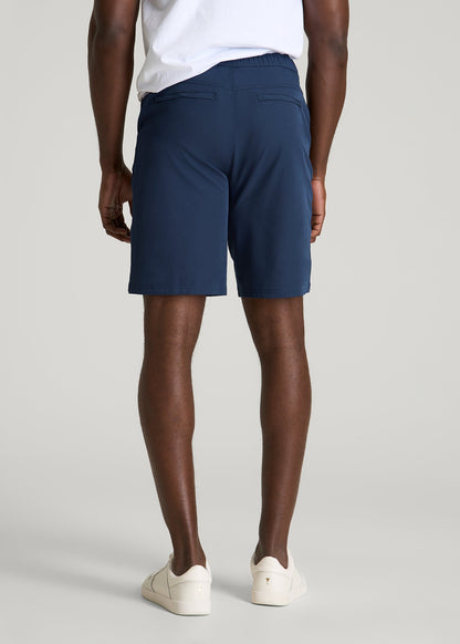 American Tall Men Stretch Hybrid Shorts for Tall Men in Navy Blue