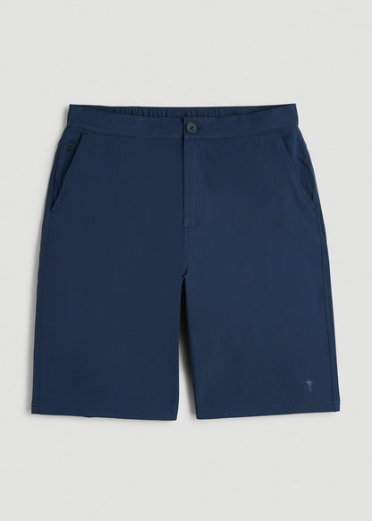 American Tall Men Stretch Hybrid Shorts for Tall Men in Navy Blue