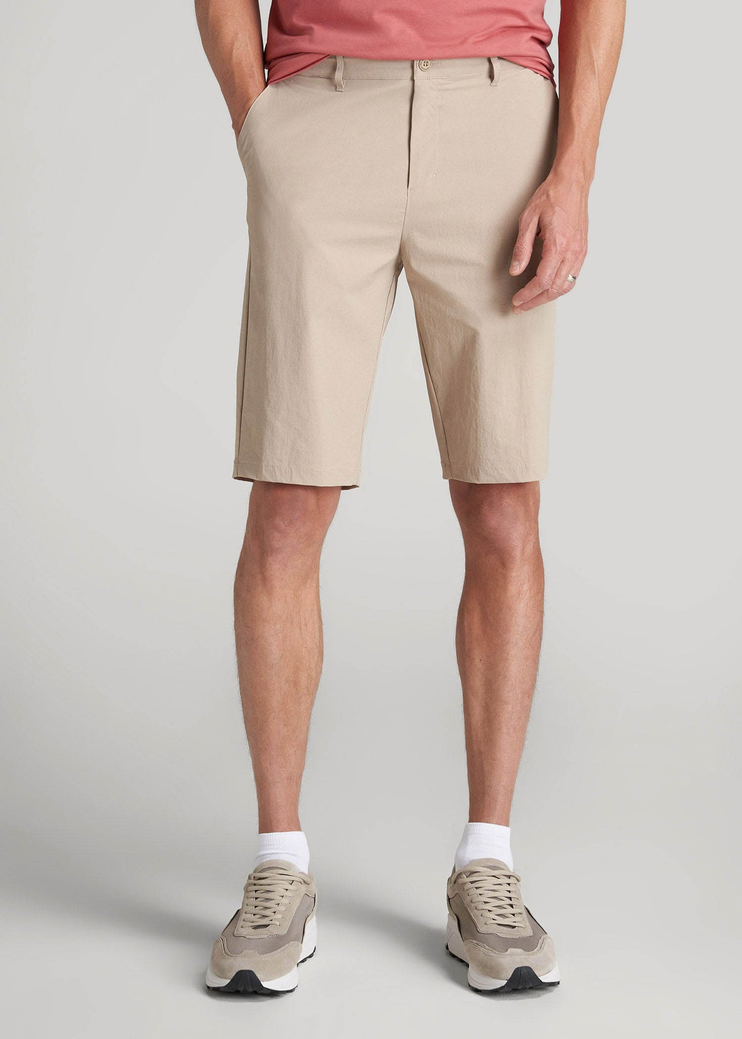 American Tall Men Premium Hybrid Shorts for Tall Men in Clay