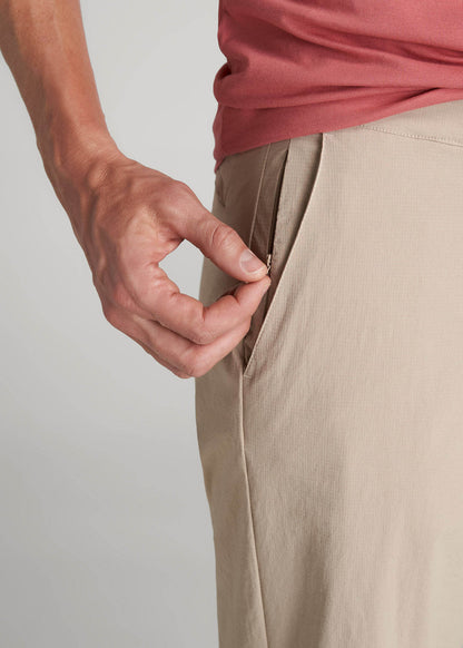 American Tall Men Premium Hybrid Shorts for Tall Men in Clay