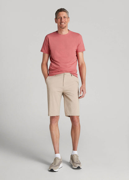 American Tall Men Premium Hybrid Shorts for Tall Men in Clay