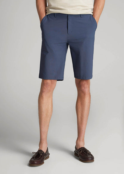 American Tall Men Premium Hybrid Shorts for Tall Men in Smoky Blue