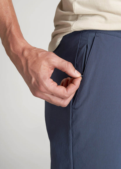American Tall Men Premium Hybrid Shorts for Tall Men in Smoky Blue
