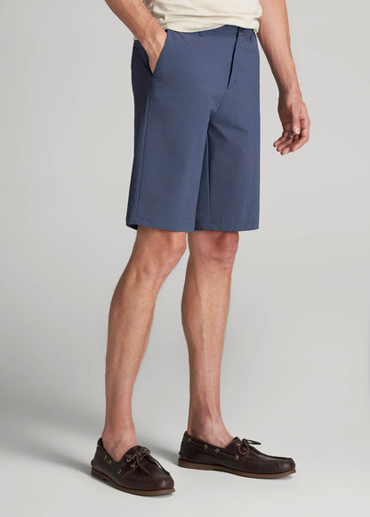 American Tall Men Premium Hybrid Shorts for Tall Men in Smoky Blue