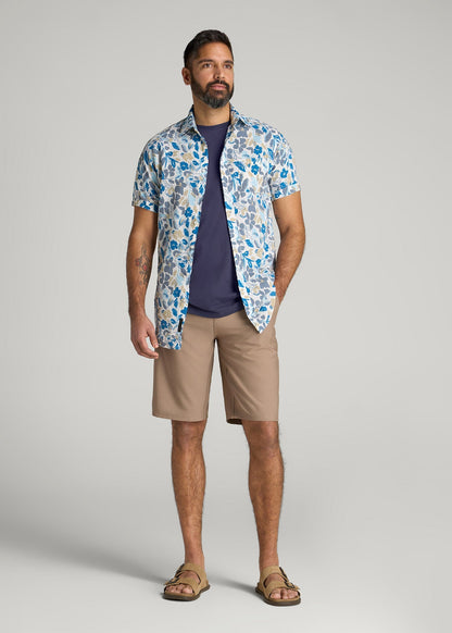 American Tall Men Hybrid Shorts for Tall Men in Dark Sand