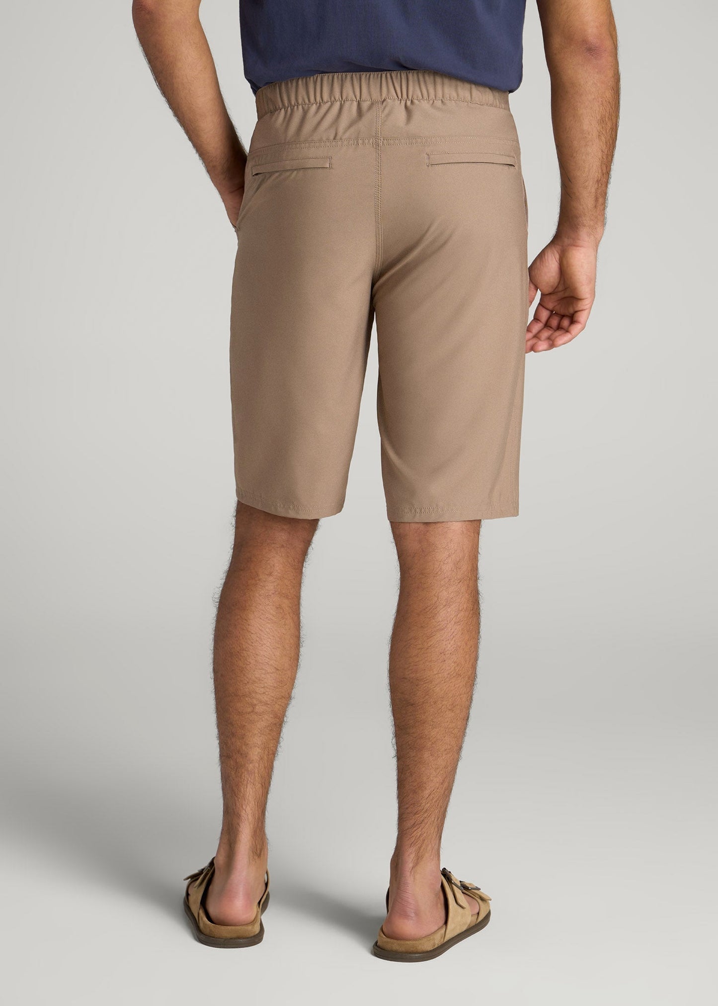 American Tall Men Hybrid Shorts for Tall Men in Dark Sand