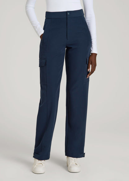 American Tall Men|Women Traveler Cargo Pants for Tall Women in Navy