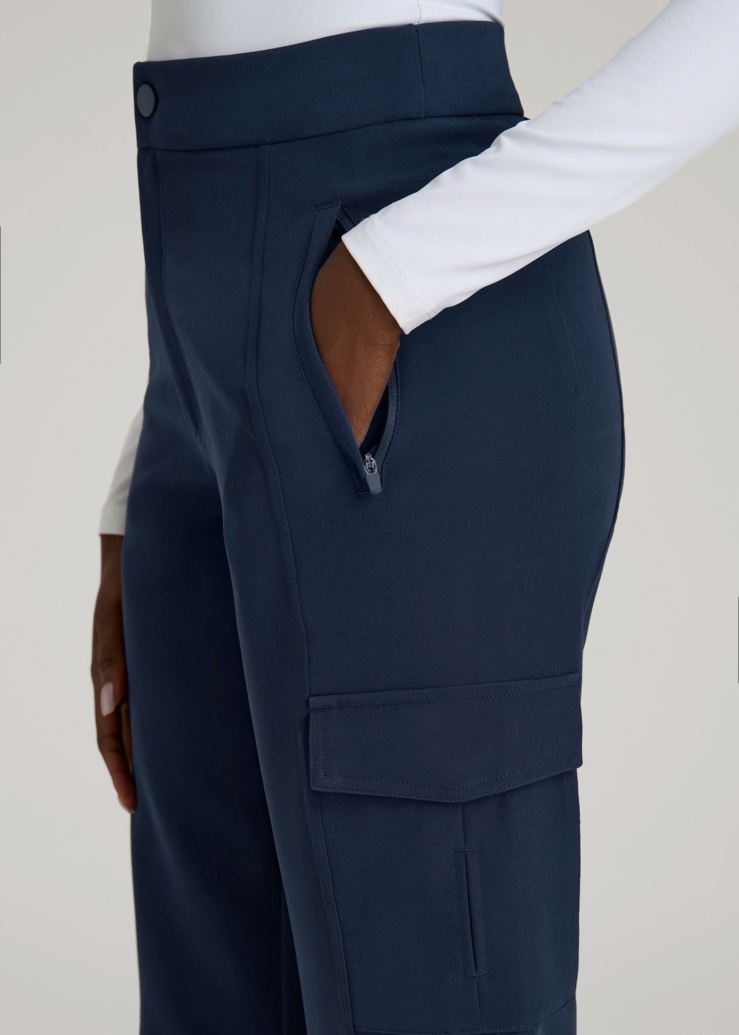 American Tall Men|Women Traveler Cargo Pants for Tall Women in Navy