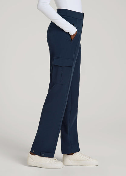 American Tall Men|Women Traveler Cargo Pants for Tall Women in Navy