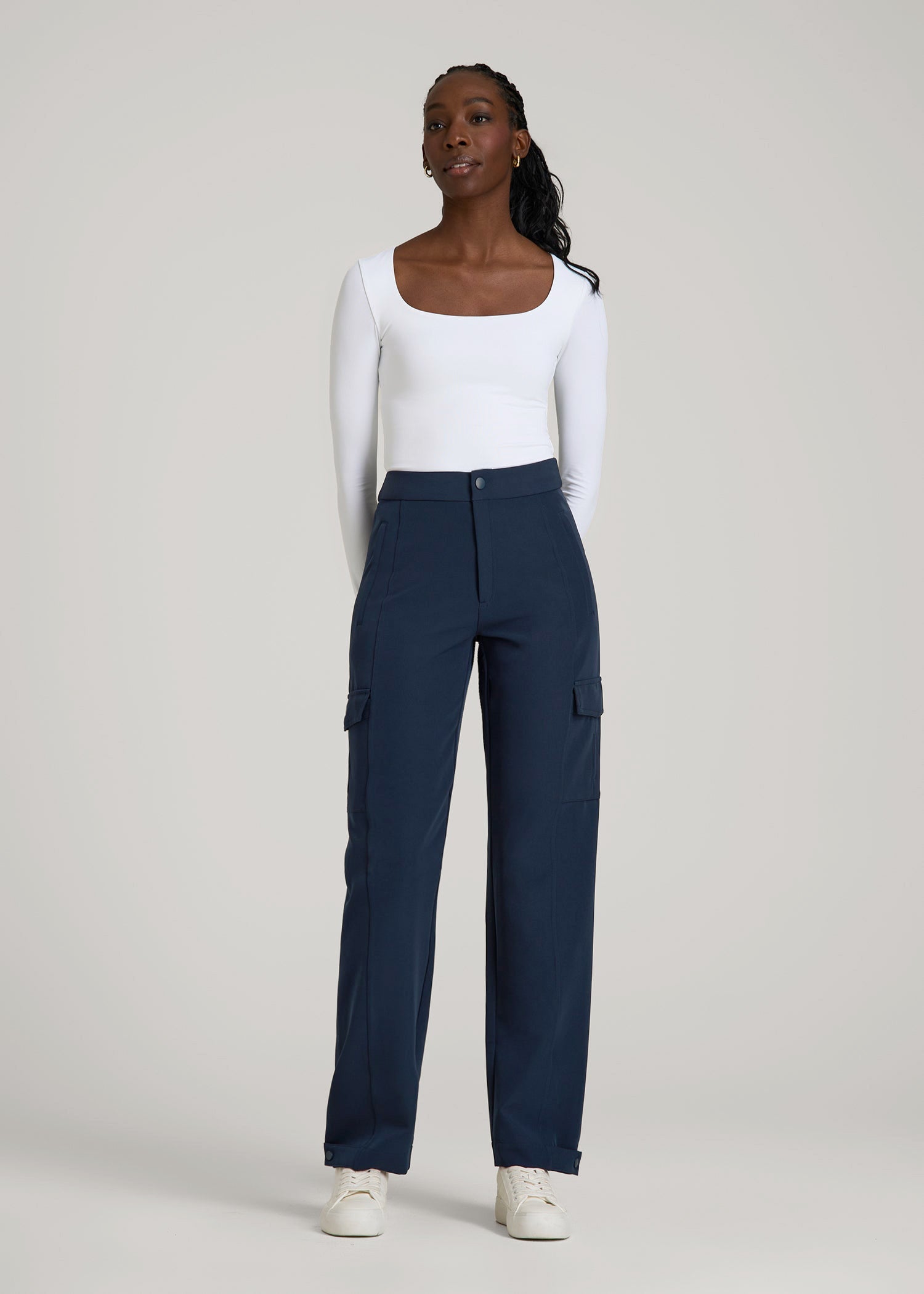 American Tall Men|Women Traveler Cargo Pants for Tall Women in Navy