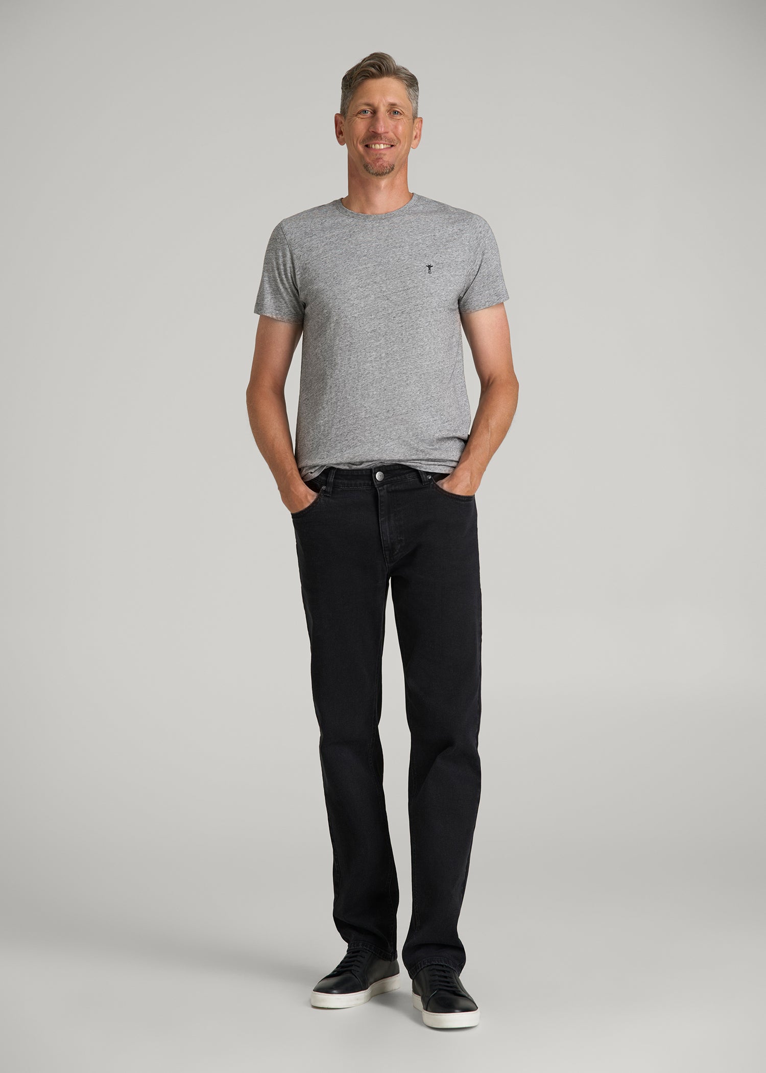 American Tall Men J1 STRAIGHT LEG Jeans for Tall Men in Onyx Black Wash