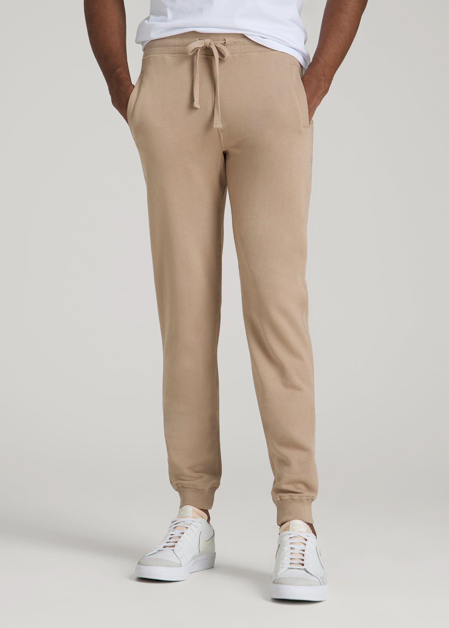 American Tall Men Wearever 2.0 French Terry Joggers for Tall Men in Light Camel