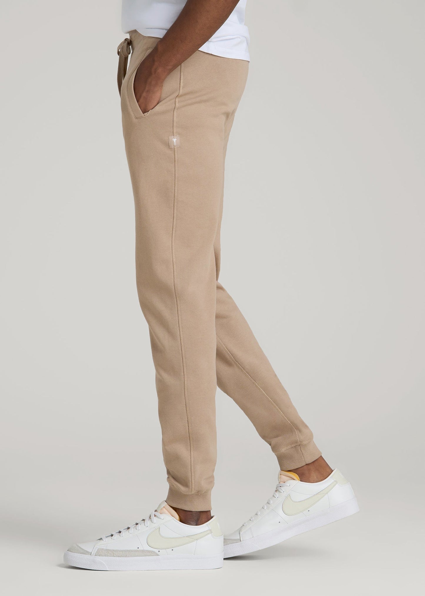 American Tall Men Wearever 2.0 French Terry Joggers for Tall Men in Light Camel