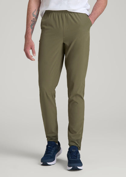 American Tall Men Featherweight Perforated Training Joggers for Tall Men in Olive