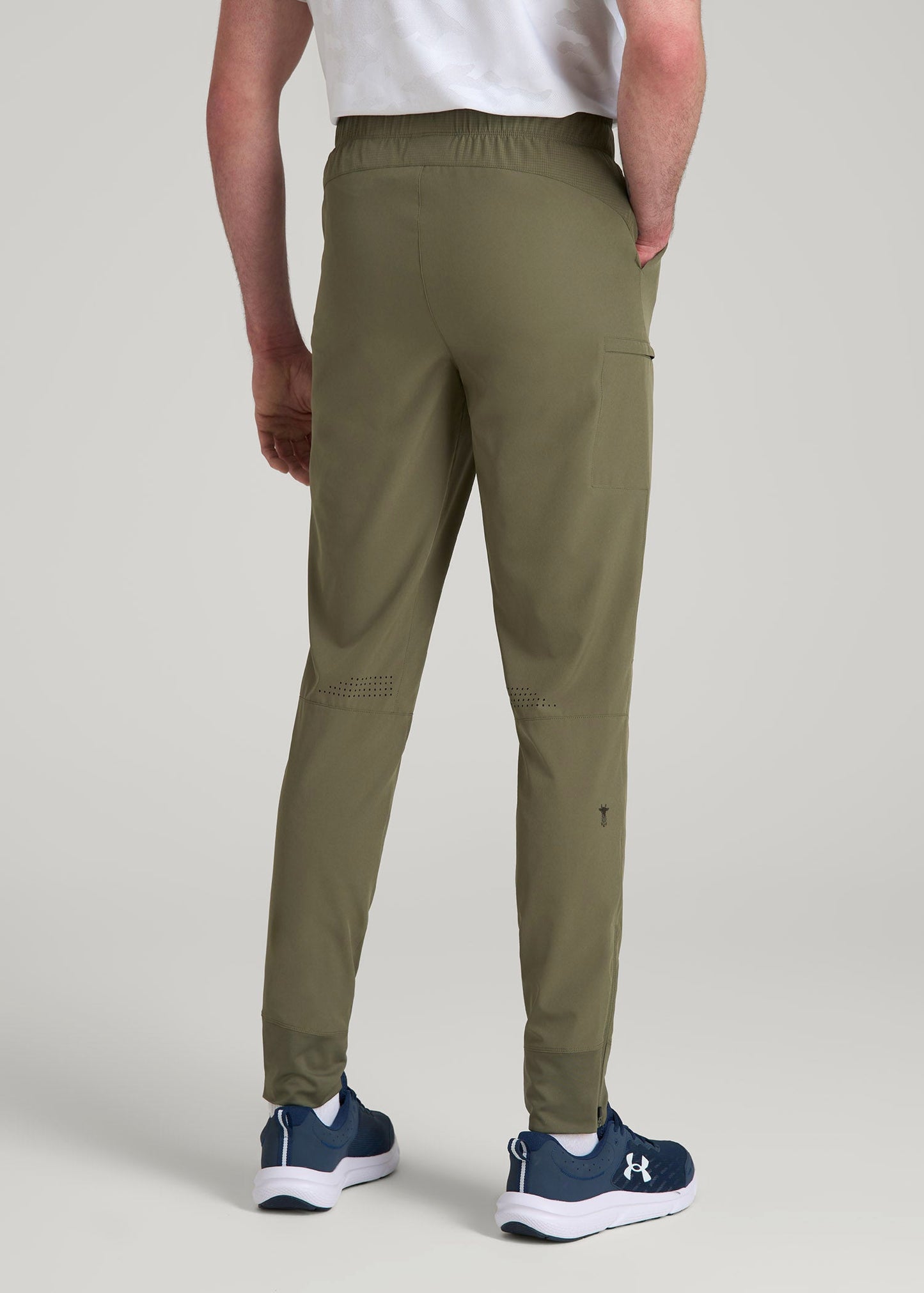 American Tall Men Featherweight Perforated Training Joggers for Tall Men in Olive