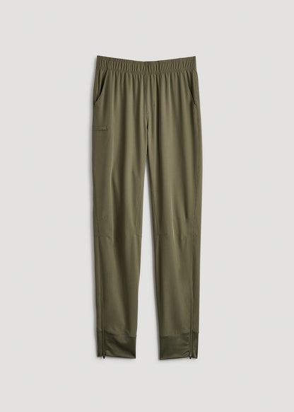 American Tall Men Featherweight Perforated Training Joggers for Tall Men in Olive