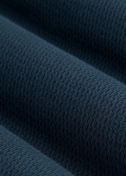 American Tall Men Double Honeycomb Thermal Long-Sleeve Henley Shirt for Tall Men in True Navy