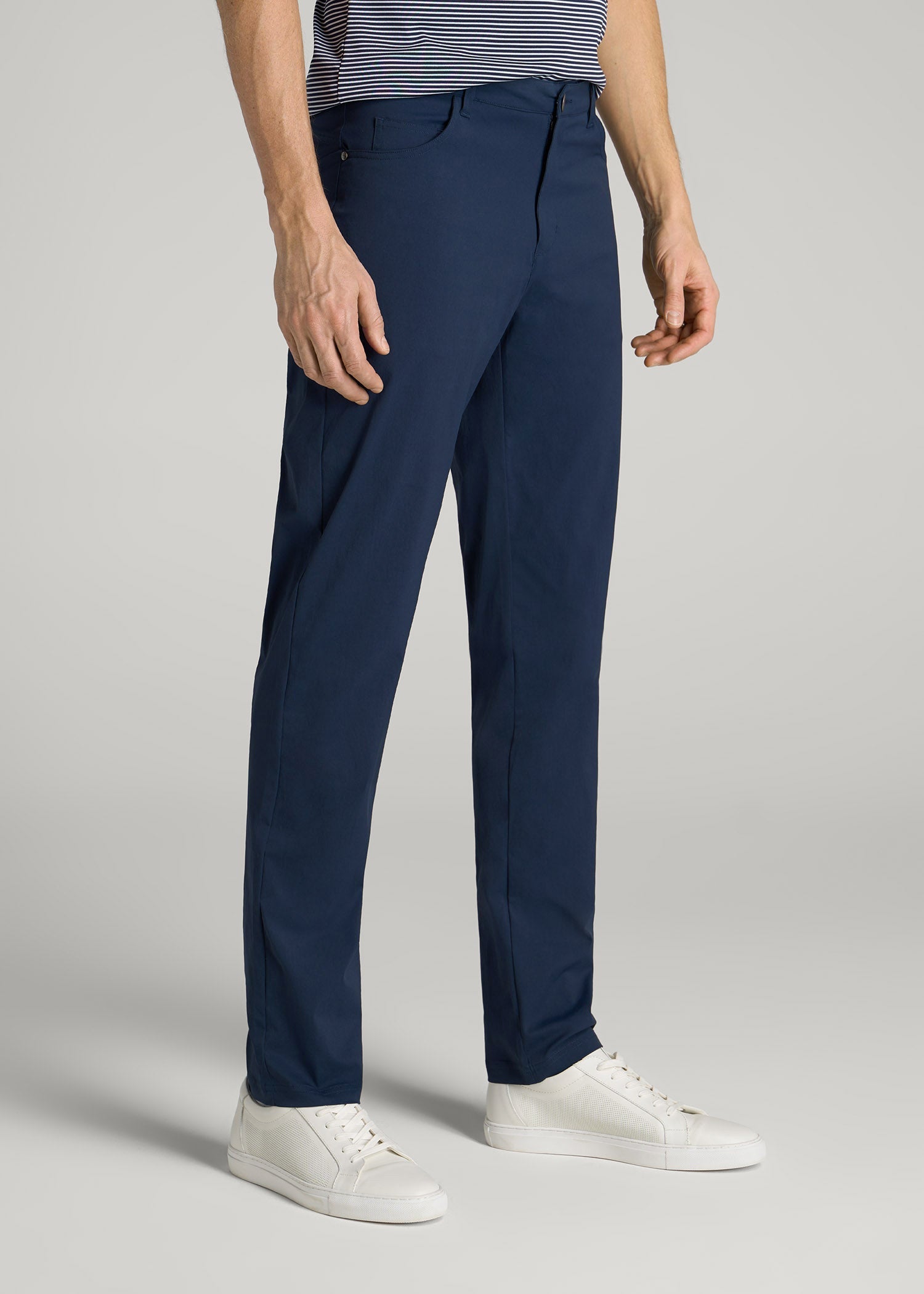 American Tall Men TAPERED-FIT Traveler Pants for Tall Men in Marine Navy