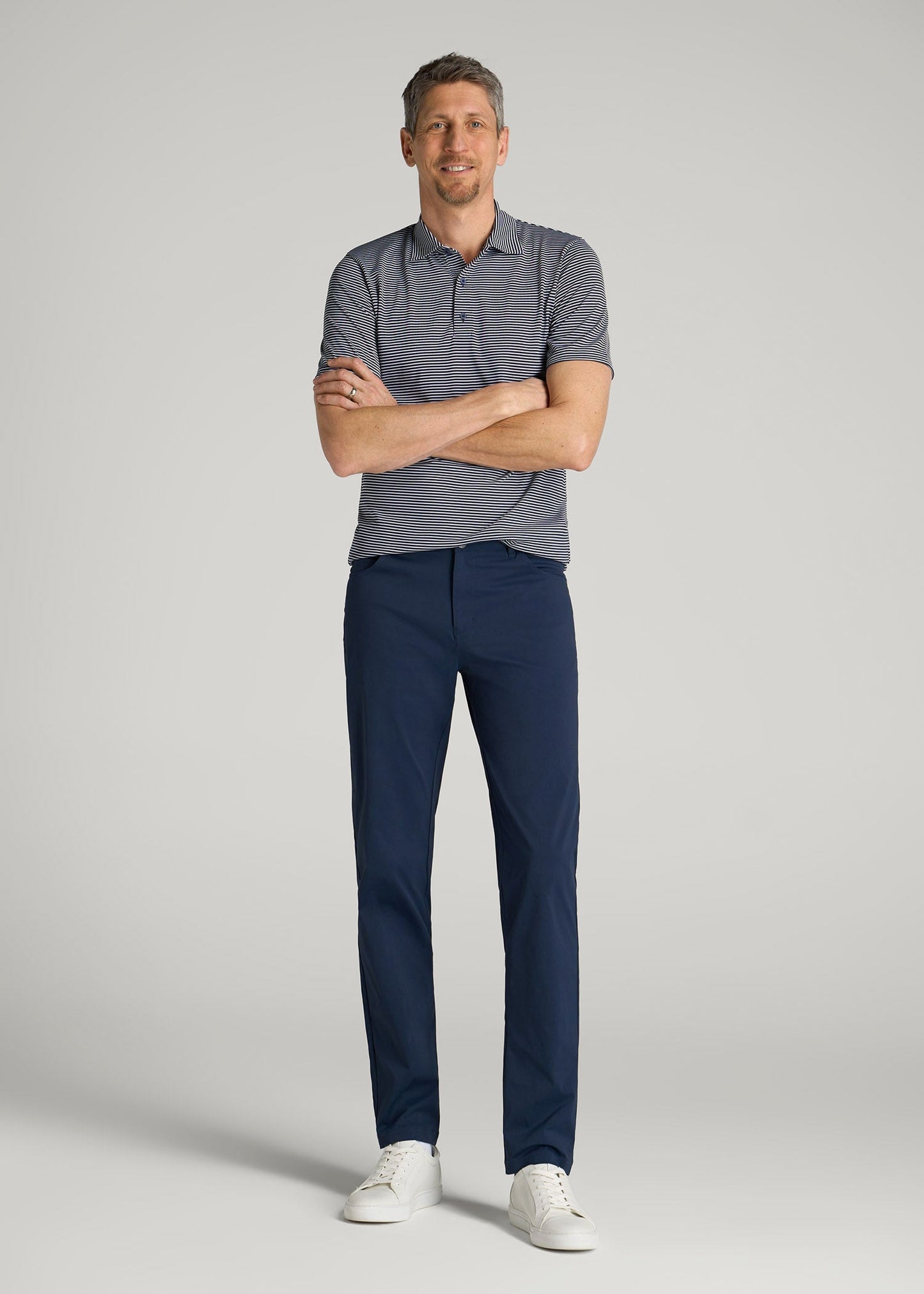 American Tall Men TAPERED-FIT Traveler Pants for Tall Men in Marine Navy